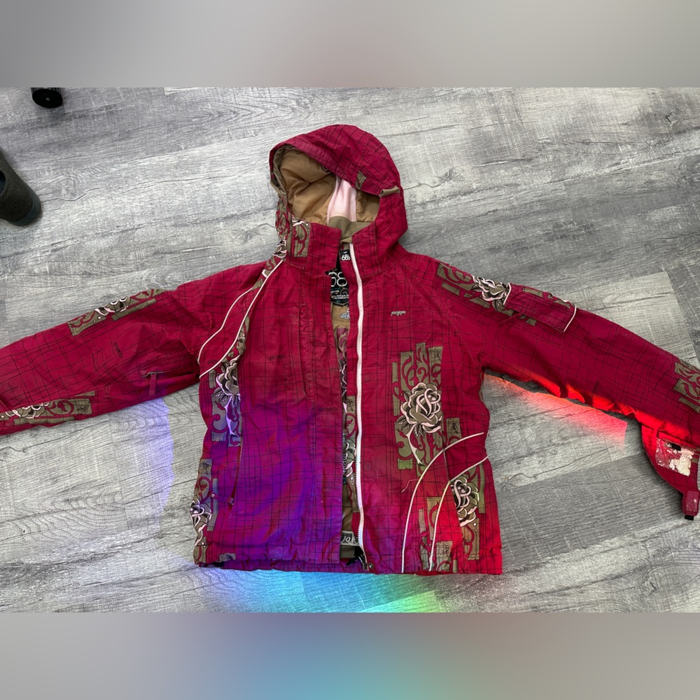 686 Rose Pete Campbell Women's Ski Jacket - Red with Pattern